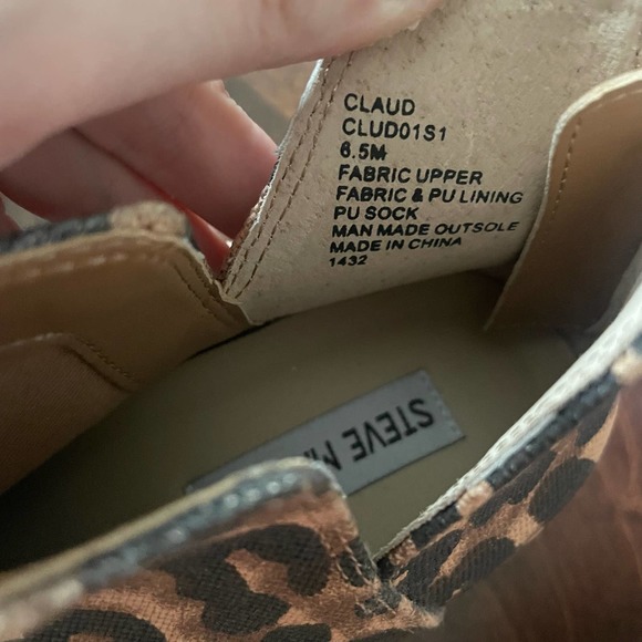 new steve madden claud leopard cheetah high top sneakers size 6.5 - Picture 4 of 4